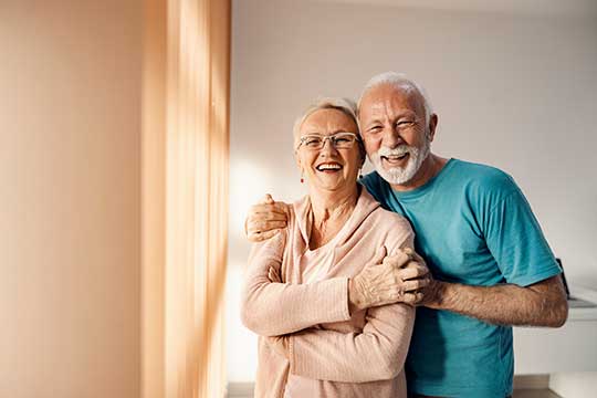 Senior couple smiling