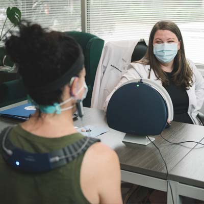 Real ear measurement testing with an Audiologist.